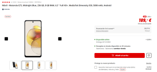 Motorola G73 5G de 8GB/256GB por 179€