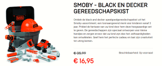 Smoby Black & Decker Gereedschapskist voor €16,95 bij Dagknaller