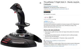 ThrustMaster T-Flight Stick X - Mando Joystick, Cableado por 25,77€