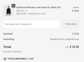 15% extra kassakorting op afgeprijsde wintersportcollectie bij O'Neill