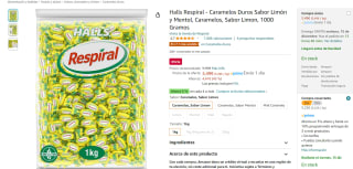 Bolsa de 1kg de Halls Respiral - Caramelos Duros Sabor Limón y Mentol por 5,22€