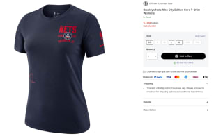 Camiseta para Mujer con Licencia Oficial de los Brooklyn Nets Nike City Edition por 7€