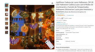 Cadena de Luces Halloween, 3 Metros con 8 Modos de Iluminación por 8,99€