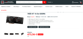 Carte graphique Sapphire AMD Radeon RX 7800 XT 16 Go GDDR6 à 473,56€