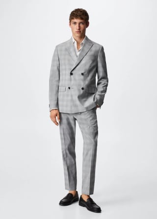 Traje slim fit cruzada cuadros por 44,98€