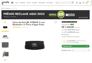 Caixa de Som da JBL, modelo Xtreme 3 - R$ 1.348