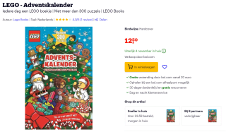 LEGO Adventskalender Boekjes voor €12,50 bij Bol.com