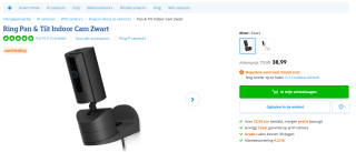 Ring Pan-Tilt Indoor Cam Zwart voor €38,99 bij Coolblue