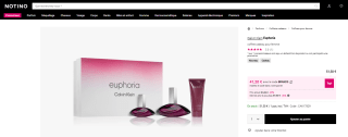 Coffret Euphoria + Porte carte CK + Lait corporel à 51,50€