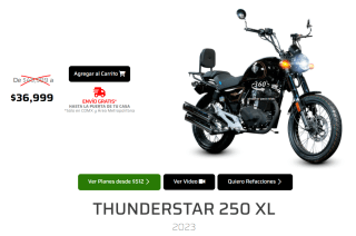 Thunderstar 250 XL 2023 a $36,999 en Vento