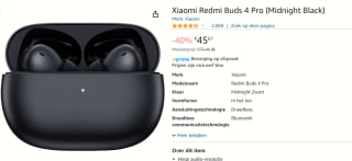 Xiaomi Redmi Buds 4 Pro - Zwart voor €45,67 bij Amazon