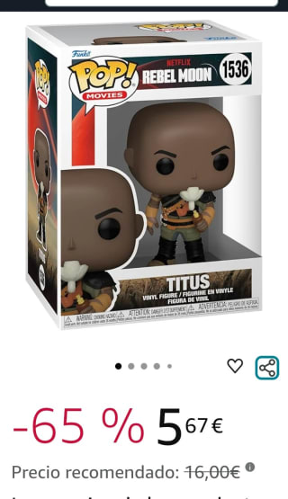Funko Pop Movies Rebel Moon Titus por 5,67€.