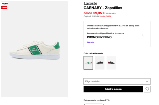 Zapatillas Lacoste CARNABY de piel por 50,95€