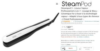 Lisseur à vapeur L’Oréal Steampod 3 à 180,83€