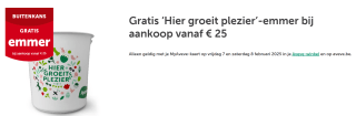 Gratis emmer vanaf €25 bij Aveve