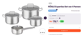 Rosle Pannenset Expertiso - 4 delige set voor €79,95 bij ibood
