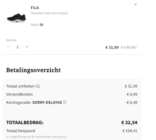Fila Shocket Train heren sneakers voor €25,59 dmv code bij Otrium