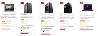 Recopilacion de Ordenadores de Sobremesa y Portátiles desde 199€ en PcComponentes