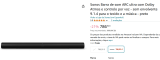 Sonos Arc Ultra soundbar voor €786,92 bij Amazon