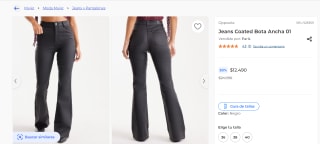 Jeans Coated Bota Ancha 01 por $12.490