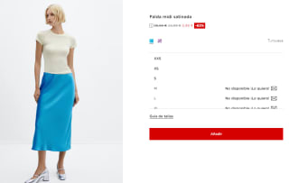 Falda midi satinada para Mujer por 5.99€