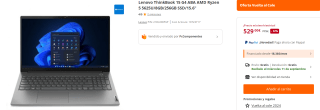 Portatil Lenovo ThinkBook 15 G4 ABA AMD Ryzen 5 5625U/8GB/256GB SSD/15.6" por 529€
