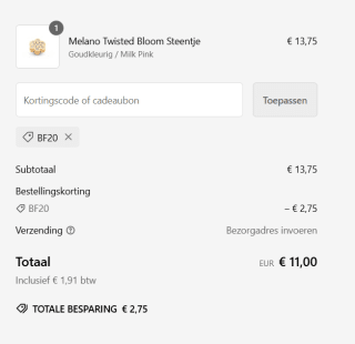 Black-Friday met 20% korting op alles incl. de sale bij Melano-jewelry