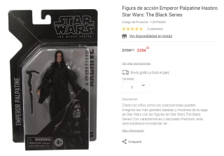 Emperador Palpatine Star Wars a $355 en Liverpool