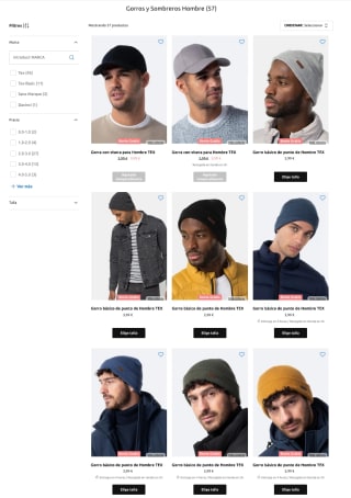 Selección de boinas y gorras para Hombre desde 2,99€ en Carrefour