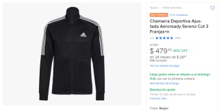 Chamarra Aeroready Sereno Cut 3 Franjas por $479 | Oferta Mercado Libre