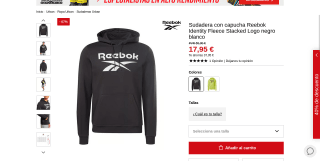 Sudadera Reebok Identity Fleece Stacked Logo por 17,95€