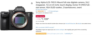 Sony A7 III camera voor €1.158,14 bij Amazon.
