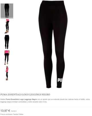 Leggings PUMA ESS Logo talla XL por 9,99€