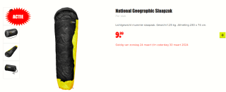 National Geographic slaapzak - Zwart / Geel voor €9,99 bij Dirk
