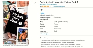 Cards Against Humanity: Picture Card Pack 1 voor €5 bij Amazon