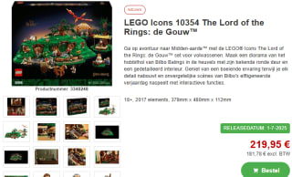 LEGO Lord of the Rings De Gouw 10354 voor €219,95 bij Proshop