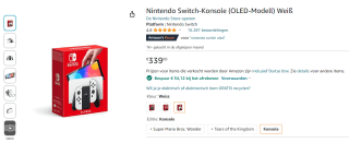Nintendo Switch OLED wit voor €284,88