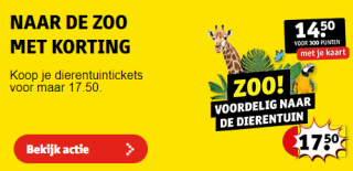 Dierentuin toegangtickets voor €17,50 via Kruidvat