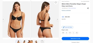 Bikini Blck Paradise Negro Mujer Maui and Sons por $18.390