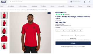 Camisa Masculina do Flamengo, modelo Adidas Treino Comissão 2023 - R$ 159,90