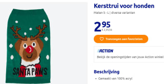Kersttrui voor honden voor €2,95 bij Action