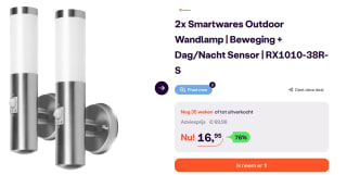 Smartwares RX1010-38R-S Wandlamp - 2 stuks voor €16,95 bij iBOOD