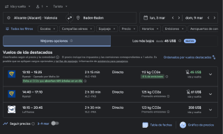 Vuelos Ida y vuelta Valencia - Baden desde 43,44€