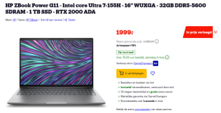 HP ZBook Power 16 inch G11 (A3YX5ET) laptop voor €1.999 bij Bol