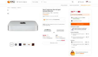 Mini PC Apple Mac M2 Apple M2 8GB 256GB SSD por solo 386,89€