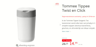 Tommee Tippee Milieuvriendelijke Twist & Click Luieremmer voor €14,95 bij Prénatal