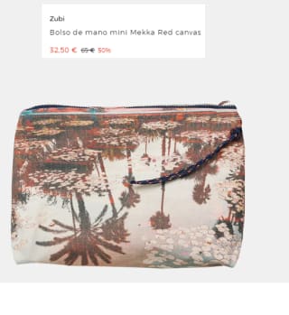 Bolso de mano mini Mekka Red canvas Zubi por 32.5€