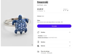 Swarovski Anillo, Mustique Mar Life Tortugas Anillo Rosa por 40€