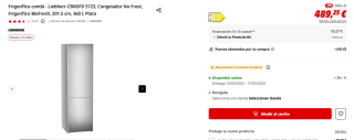 Frigorífico combi Liebherr CBNSFD 5723, Congelador No Frost, Frigorífico BioFresh, 201.5 cm, 360 l por 489,25€