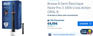 Brosse à dent électrique Oral-B Pro 3 à 69,99€